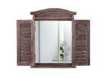 WANDSPIEGEL MIT FENSTERLÄDEN Dunkelbraun