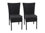 POLY-RATTAN STUHL Schwarz, Anthrazit 2er-Set