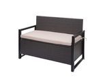 POLY-RATTAN 2ER SITZBANK Grau, Beige