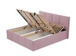 POLSTERBETT Dalas Rose 180 x 200 x 40 cm Bettkasten Mit hochwertiger Matratze H2 (bis 100 kg) und Lattenrost