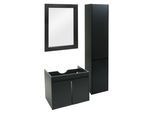 BADEZIMMERSET Schwarz 3er-Set
