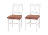 ESSZIMMERSTUHL Weiß, Orange 2er-Set
