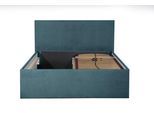 POLSTERBETT Gent Blau 180 x 200 x 32 cm Stauraum Mit hochwertiger Matratze H2 (bis 100 kg) und Lattenrost