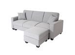 SOFA MIT OTTOMANE Hellgrau