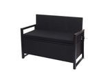 POLY-RATTAN 2ER SITZBANK Anthrazit, Schwarz