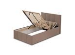 POLSTERBETT Dalas Sahara 100 x 200 x 40 cm Bettkasten Mit hochwertiger Matratze H3 (bis 120 kg) und Lattenrost