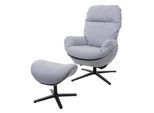 RELAXSESSEL + HOCKER Hellgrau