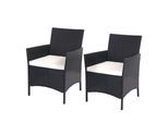 POLY-RATTAN SESSEL HALDEN Anthrazit, Cremeweiß 2er-Set