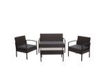 POLY-RATTAN GARNITUR Braun, Anthrazit