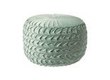 SAMT-POUF Grace grün, plissiert in Flechtoptik, 50/50/35 cm