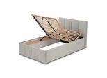 POLSTERBETT Dalas Grau 140 x 200 x 40 cm Bettkasten Mit hochwertiger Matratze H3 (bis 120 kg) und Lattenrost