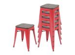 HOCKER HOLZ-SITZFLÄCHE Rot