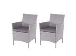 POLY-RATTAN SESSEL HALDEN Grau, Anthrazit 2er-Set