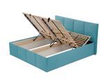 POLSTERBETT Dalas Blau 180 x 200 x 40 cm Bettkasten Mit hochwertiger Matratze H3 (bis 120 kg) und Lattenrost