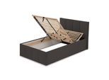 POLSTERBETT Dalas Anthrazit 120 x 200 x 40 cm Bettkasten Mit hochwertiger Matratze H3 (bis 120 kg) und Lattenrost