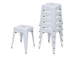 HOCKER METALL Reinweiß 6er-Set