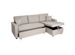 ECKSOFA MIT BETTKASTEN Beige