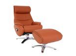RELAXSESSEL MIT HOCKER Braun