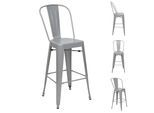 BARHOCKER METALL Grau 4er-Set