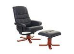 RELAXSESSEL MIT HOCKER Schwarz