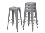 BARHOCKER METALL Grau 4er-Set