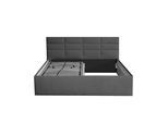 POLSTERBETT Athena Anthrazit 100 x 200 x 40 cm Stauraum ohne hydraulische Funktion Ohne Matratze und Lattenrost