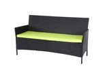 3-SITZER POLY-RATTAN GARTENBANK Anthrazit, Grün