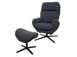 RELAXSESSEL + HOCKER Grau
