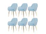 ESSZIMMERSTUHL Blau 6er-Set