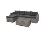 POLY-RATTAN GARNITUR Grau, Anthrazit