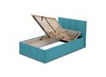 POLSTERBETT Dalas Blau 140 x 200 x 40 cm Bettkasten Mit hochwertiger Matratze H3 (bis 120 kg) und Lattenrost