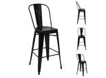 BARHOCKER METALL Schwarz 4er-Set