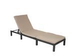 POLY-RATTAN SONNENLIEGE BASIC Anthrazit, Cremeweiß