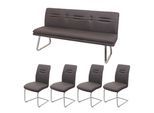 ESSZIMMER-SET Grau, Braun 5er-Set