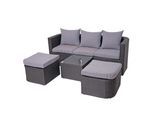 LOUNGE-SET Anthrazit, Hellgrau