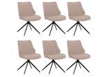 ESSZIMMERSTUHL Schwarz, Beige 6er-Set