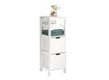 BADEZIMMERSCHRANK Kommode mit 2 Körben Weiß 30x89x30cm
