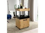 Barschrank FORTE "Homebar", schwarz (artisan eiche, schwarz matt), B:50,2cm H:88,6cm T:41,1cm, FSC-zertifizierter Holzwerkstoff, Schränke, Barschrank, Höhe ca. 88 cm