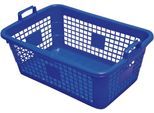 Wäschekorb LOCKWEILER, blau, B:43cm H:25cm T:62cm, Kunststoff, Wäschesammler, Wäschekorb, Kunststoff, 45 Liter, eckig