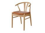 Stuhl HAMMEL FURNITURE "Frida, Massivholz mit gepolsterter Sitzfläche - hoher Komfort", eiche geölt, eiche geölt, cognac, B:53cm H:75cm T:54cm, Leder, Massivholz, Stühle, Stuhl, Massivholz, gepolsterte Sitzfläche, versch. Farbvarianten