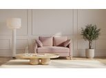 BRUNO Schlafsofa 120cm in Pink Blush Rosa | Flow | stabiles Massivholz & Boxspringkomfort