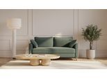 BRUNO Schlafsofa 160cm in Forest Green Grün | Flow | stabiles Massivholz & Boxspringkomfort