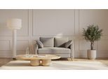 BRUNO Schlafsofa 120cm in Taupe Grau-Beige | Flow | stabiles Massivholz & Boxspringkomfort