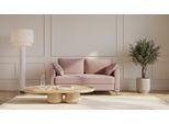BRUNO Schlafsofa 140cm in Pink Blush Rosa | Flow | stabiles Massivholz & Boxspringkomfort