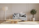 BRUNO Schlafsofa 120cm in Hellgrau | Flow | stabiles Massivholz & Boxspringkomfort