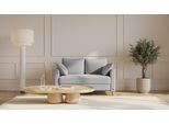 BRUNO Schlafsofa 120cm in Silver Grey Grau | Flow | stabiles Massivholz & Boxspringkomfort