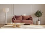 BRUNO Schlafsofa 160cm in Hazelnut Rot Braun | Flow | stabiles Massivholz & Boxspringkomfort