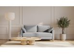 BRUNO Schlafsofa 120cm in Hellgrau | Flow | stabiles Massivholz & Boxspringkomfort