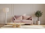 BRUNO Schlafsofa 160cm in Pink Blush Rosa | Flow | stabiles Massivholz & Boxspringkomfort