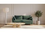 BRUNO Schlafsofa 160cm in Grün | Flow | stabiles Massivholz & Boxspringkomfort